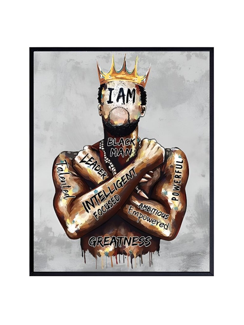 African American Wall Decor - Motivational Black Art - Black Man Positive Quotes